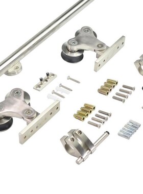 DIYHD 5FT-16FT Solid Head Twin Roller Sliding Barn Door Hard