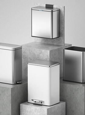 直销新款跨境不锈钢垃圾桶家用客厅卧室厕所卫生间带盖脚踏式高颜