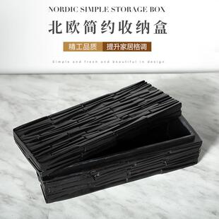 新款直销装饰盒子收纳盒样板房创意透明树脂精致轻奢ins收藏盒首