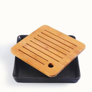 干泡盘 新款 简约功夫茶具储水式 直销陶瓷茶盘 竹制小号家用办 日式