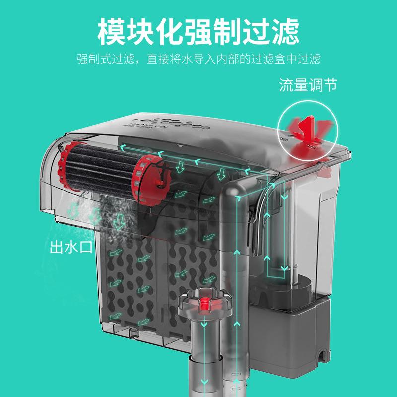 新款直销鱼缸壁挂过滤器瀑布三合一净水循环龟缸外置小型静音强迫