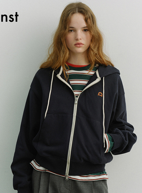 Dunst【艺只喵喵同款】2026春季新品连帽卫衣拉链外套UDTS6A108