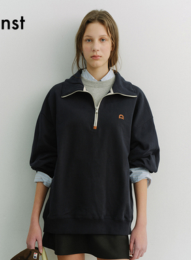 Dunst【艺只喵喵同款】2026春季新品中性简约半拉链卫衣UDTS6A107