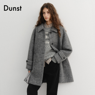 大衣外套UDCO5D234 女士可爱翻领羊驼绒中长款 Dunst2025冬季 新品