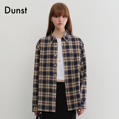 Dunst【24H/允仔同款】2025秋新品法兰绒复古格子衬衫UDSH5C104