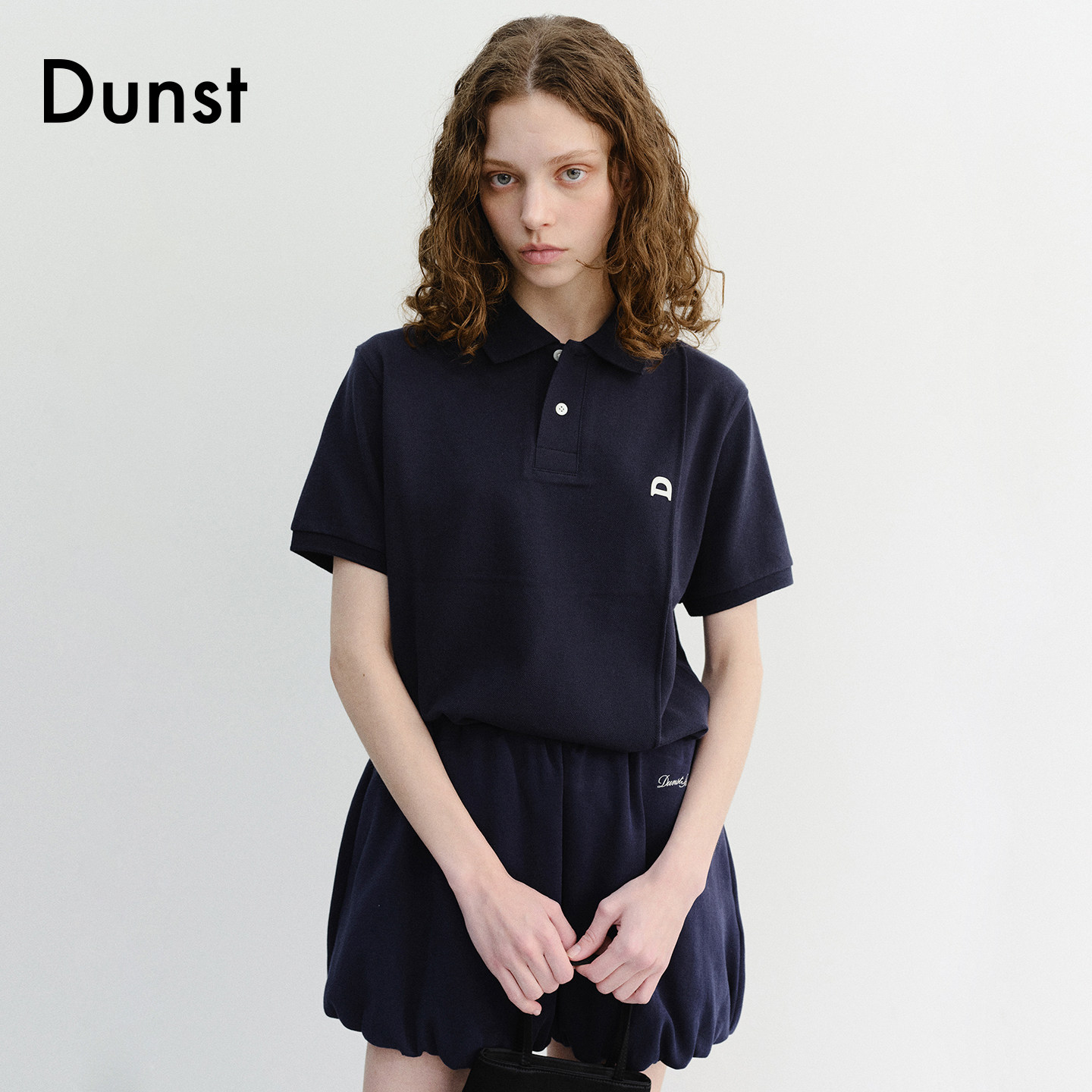 Dunst2026夏季新品中性简约商务风皮标短袖polo衫上衣UDTS6B122