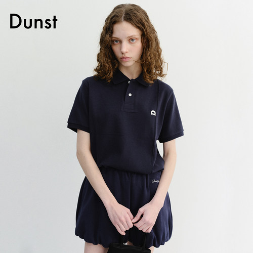 Dunst2026夏季新品中性简约商务风皮标短袖polo衫上衣UDTS6B122