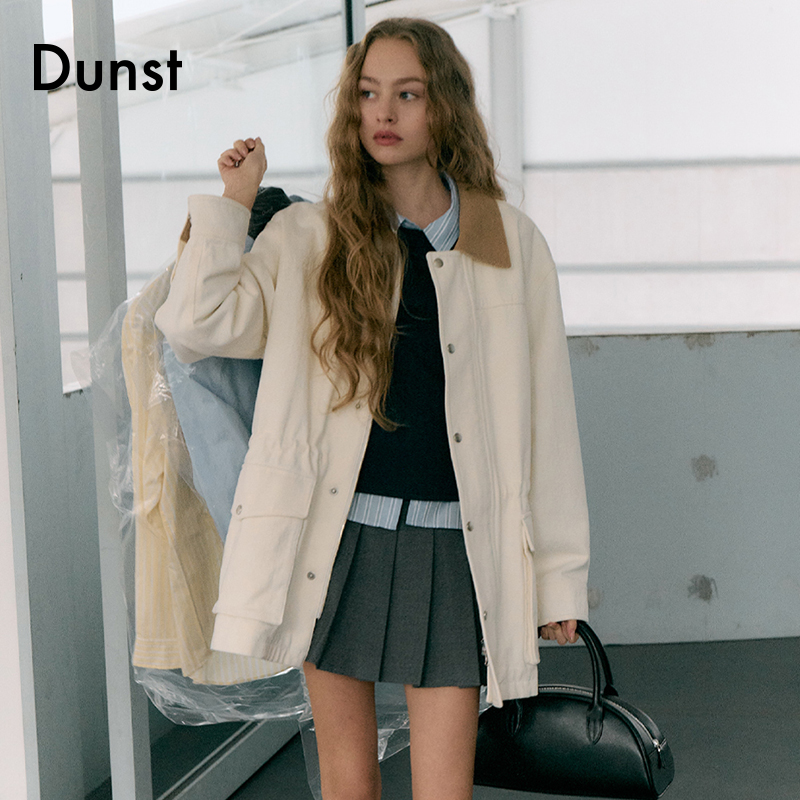 Dunst2025新款中性时尚复古翻领中长款工装夹克外套UDJU5A109