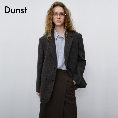 Dunst2026秋季新品中性经典单排两粒扣羊毛西装夹克外套UDJA6C107