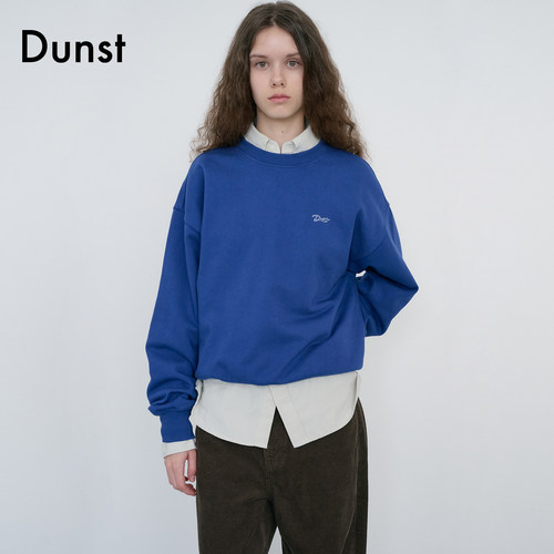 Dunst2026秋季新品中性复古宽松刺绣logo成衣染色卫衣UDTS6C115