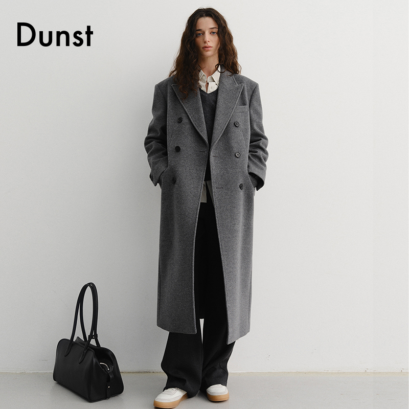 Dunst中性风双排扣羊毛大衣
