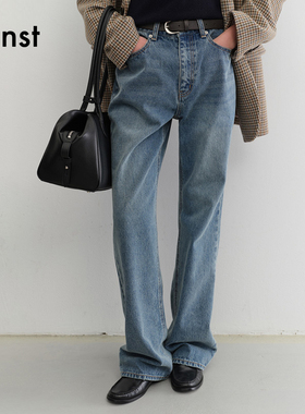 Dunst女士长裤通勤时尚休闲显腿长轻复古微喇牛仔裤UDPA5C210