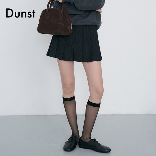 Dunst2026秋季新品女士A字短裙百褶裙条纹迷你半身裙UDSK6C203