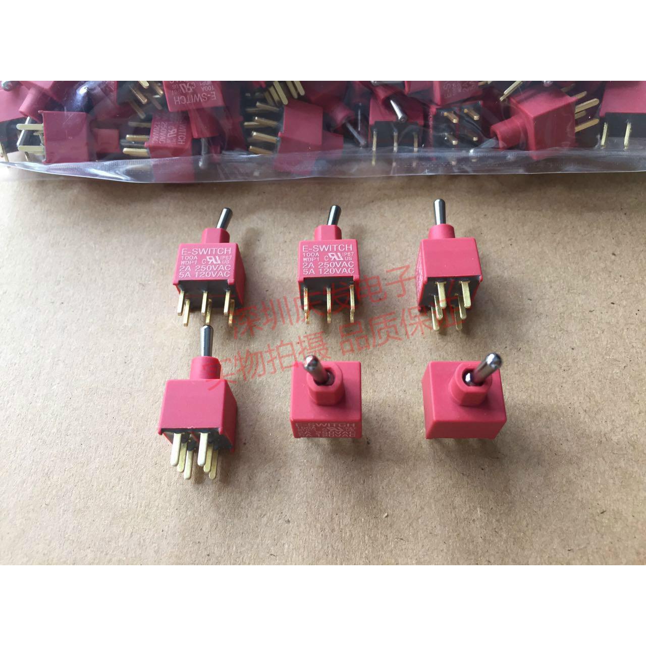 100AWDP1T2B4M2QE原装美国E-SWITCH钮子开关6脚2档2A250V摇臂开关