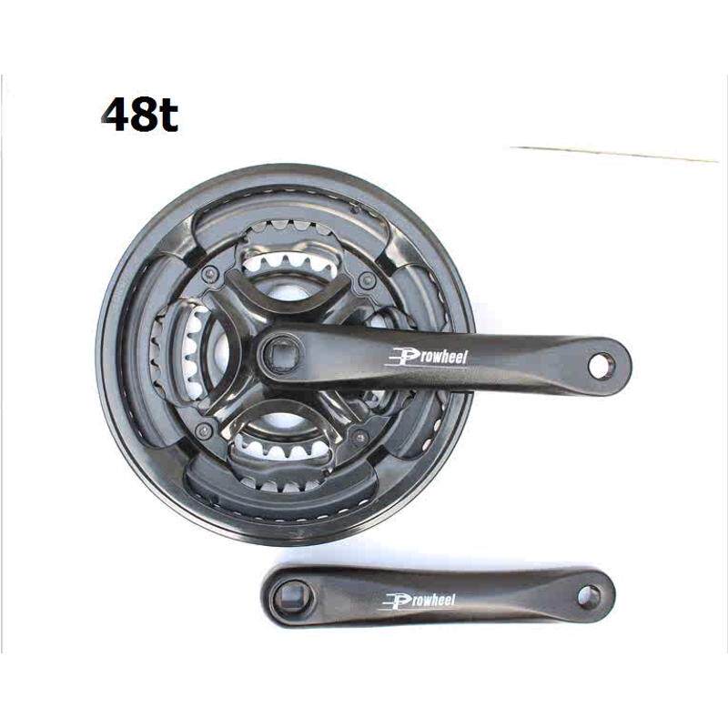 自行车方孔变速牙盘7/8/9/10速山地车42T34T24T铝合金曲柄齿盘