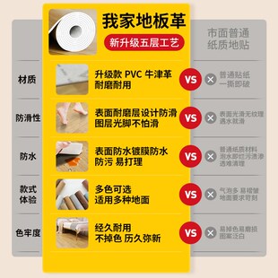 商用耐磨地板革PVC自粘地板贴地胶地垫2米宽至4米宽房间整铺地毯