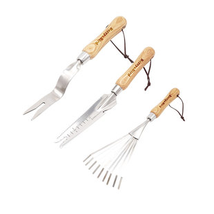 花小白家用木柄不锈钢园艺工具花园种植工具耙子锄头带刻度窄铲