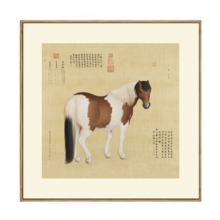 清郎世宁十骏图马年生肖画新中式装饰画客厅沙发玄关茶楼挂画卷轴