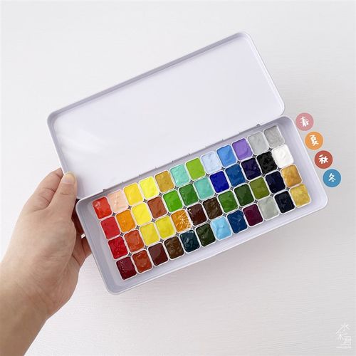 荷尔拜因不透明水彩新古彩四季系列套装48色 水彩分装 水彩颜料