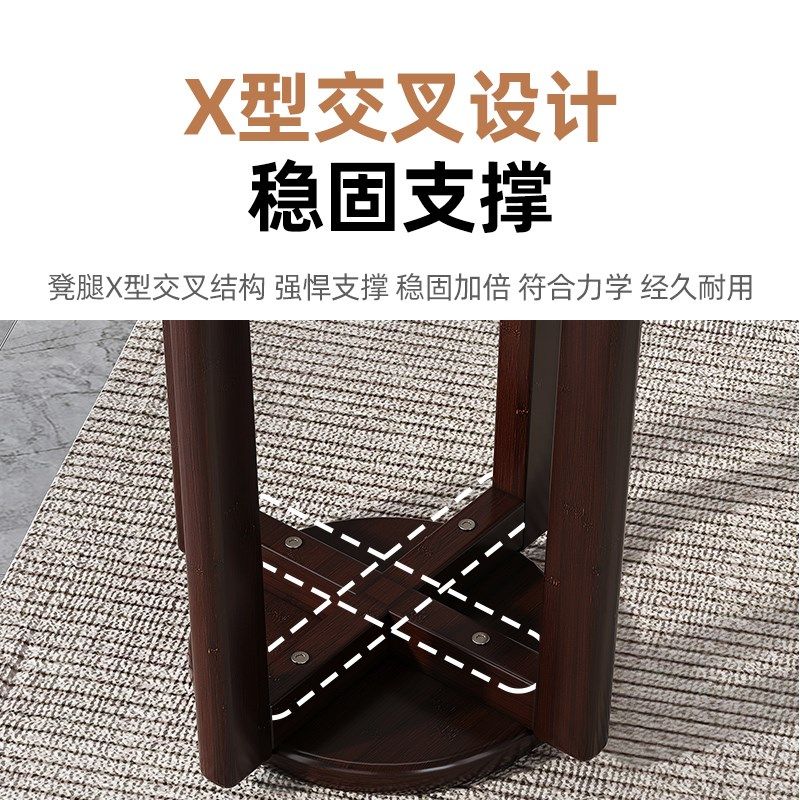 楠竹可堆叠圆凳书房高脚凳卧室客厅梳妆凳小吃店餐厅椅家用换鞋凳
