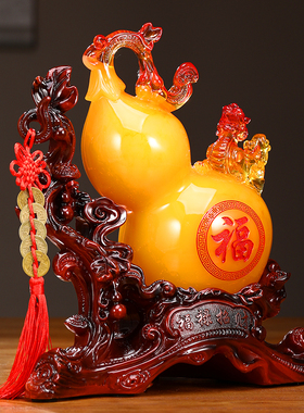 福禄招财葫芦摆件客厅入户玄关博古架桌面装饰工艺礼品摆饰乔迁开