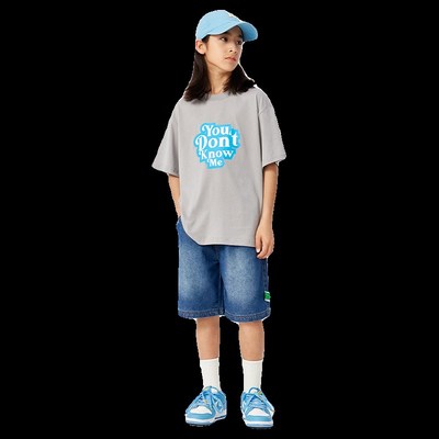 DK童装夏季街头女男童牛仔短裤男孩儿童宽松休闲五分裤中裤薄款