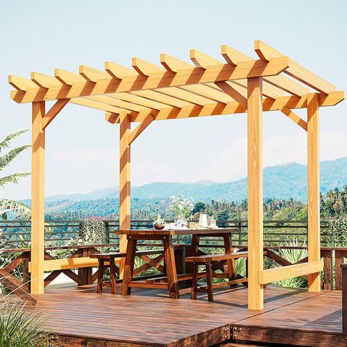 防腐木露台葡萄架楼顶爬藤架屋顶花园凉亭户外楼上遮阳棚楼台凉棚