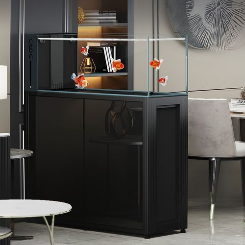 彩鲽彩蝶生态溪流缸鱼缸屏风缸超白玻璃干湿分离底滤铝合金家用