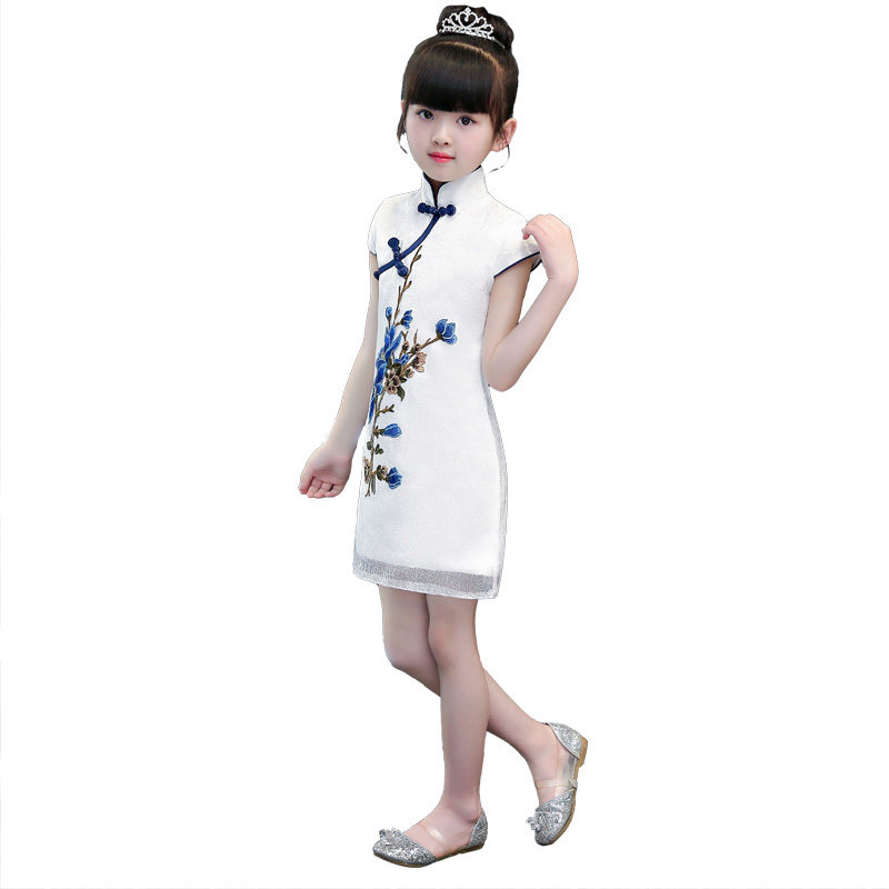 女童旗袍中国风儿童改良夏装小女孩连衣裙女2022新款夏季薄款唐装