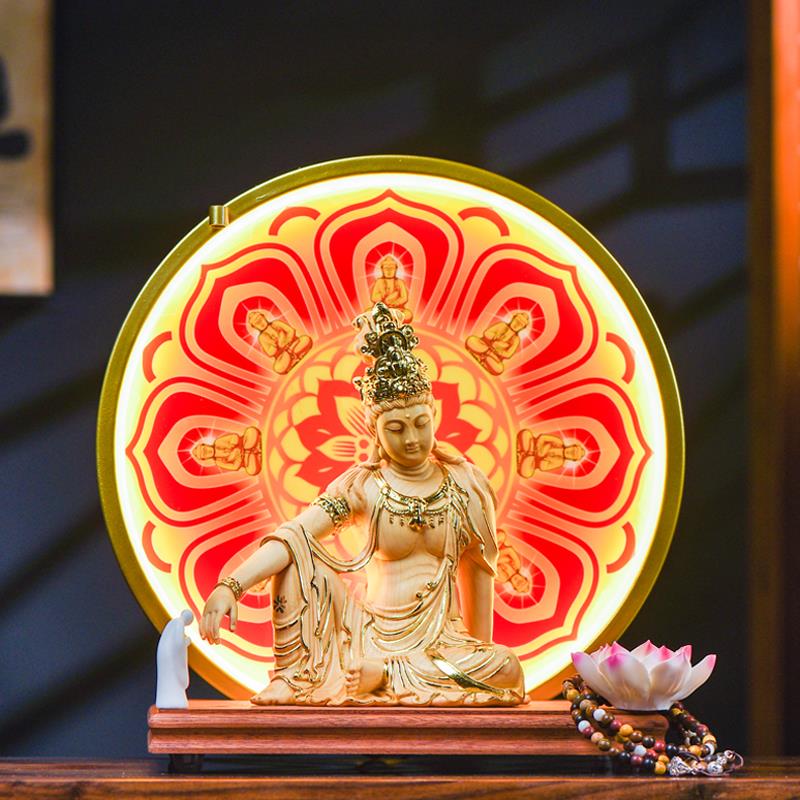 自在观音佛像家居供奉木雕观音菩萨观自在观世音神像中式禅意摆件