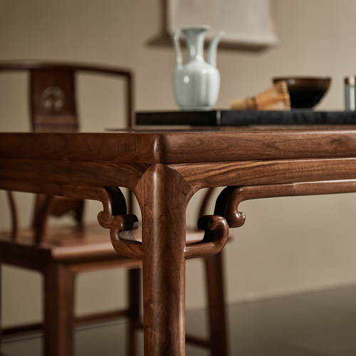 新中式明清明式实木小户型书房茶室家具书桌茶台茶桌茶桌椅组合