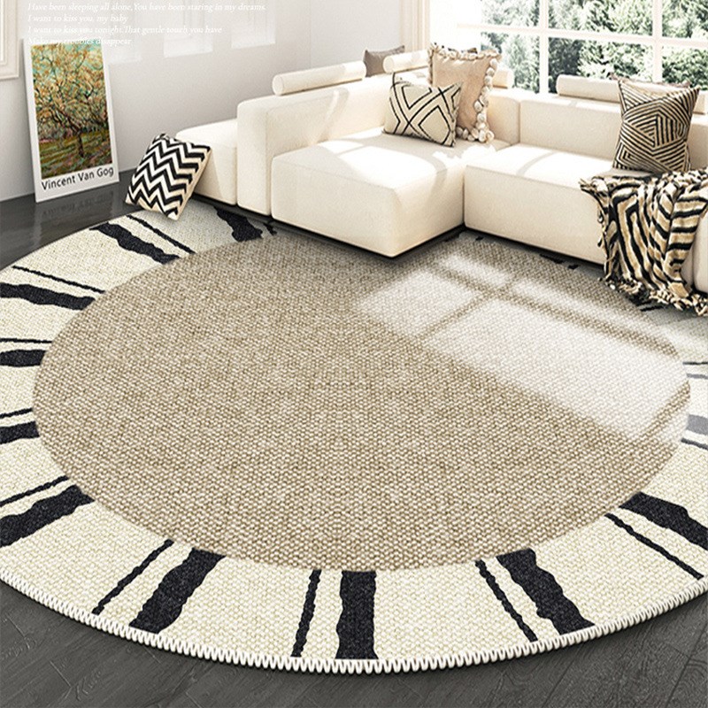 新款法国圆形地毯复古客厅沙发茶几毯家用衣帽间梳妆台水晶绒地毯