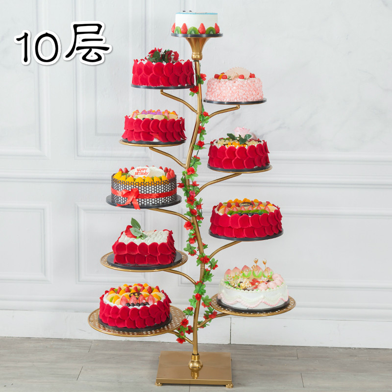 欧式新款多层树形铁艺蛋糕架子6层8层10层12层生日婚庆婚礼展示台