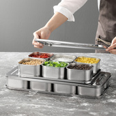 不锈钢调料盒套装 调味盒机制味盒食堂留样盒食品展示盒带盖子商用