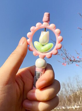 串珠转转笔0.7mm黑色笔芯圆珠笔小学生专用中性笔可爱创意签字笔