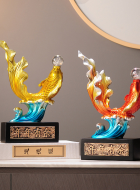 如鱼得水招财摆件年年有余客厅酒柜电视柜锦鲤家居装饰品乔迁礼物