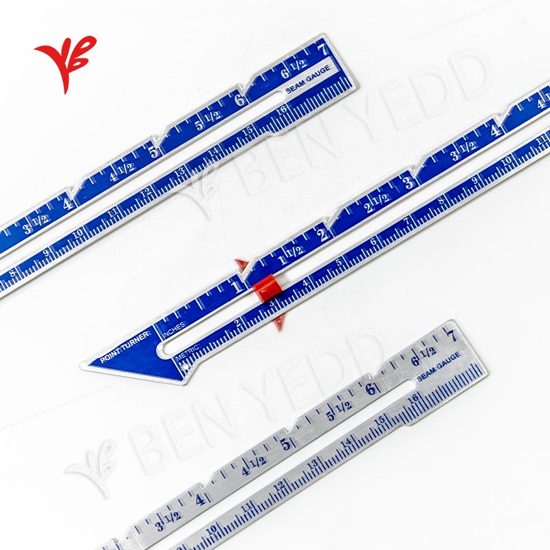 BEN YEDD 三角头设计平行尺金属线规铝尺纽扣尺测量尺多功能 包邮