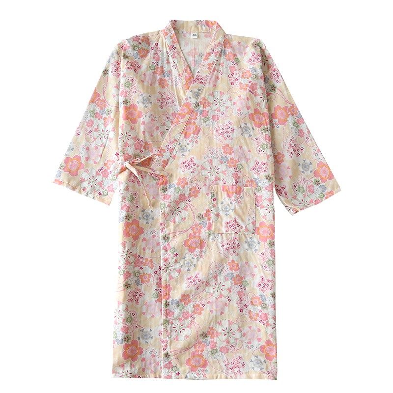 樱花睡袍女睡衣纯棉双层纱布夏季薄款清新睡裙家居汗蒸服和服浴袍,女士内衣/男士内衣/家居服,睡袍/浴袍,淘宝优惠券,粉丝福利购,淘宝优惠卷