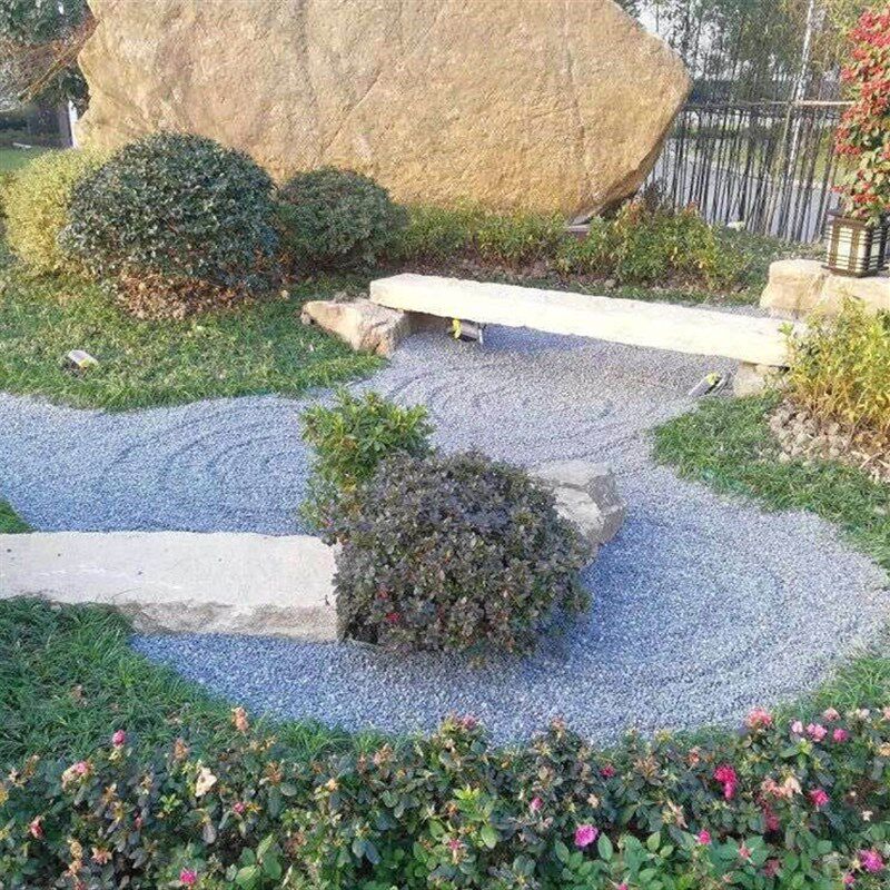 砾石灰色小石子花园装饰石子铺面石尖角碎石子卵石日式枯山水石子