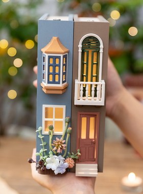 阿楹 发光假书装饰道具创意书挡复古氛围卧室书架电视斗柜摆件灯