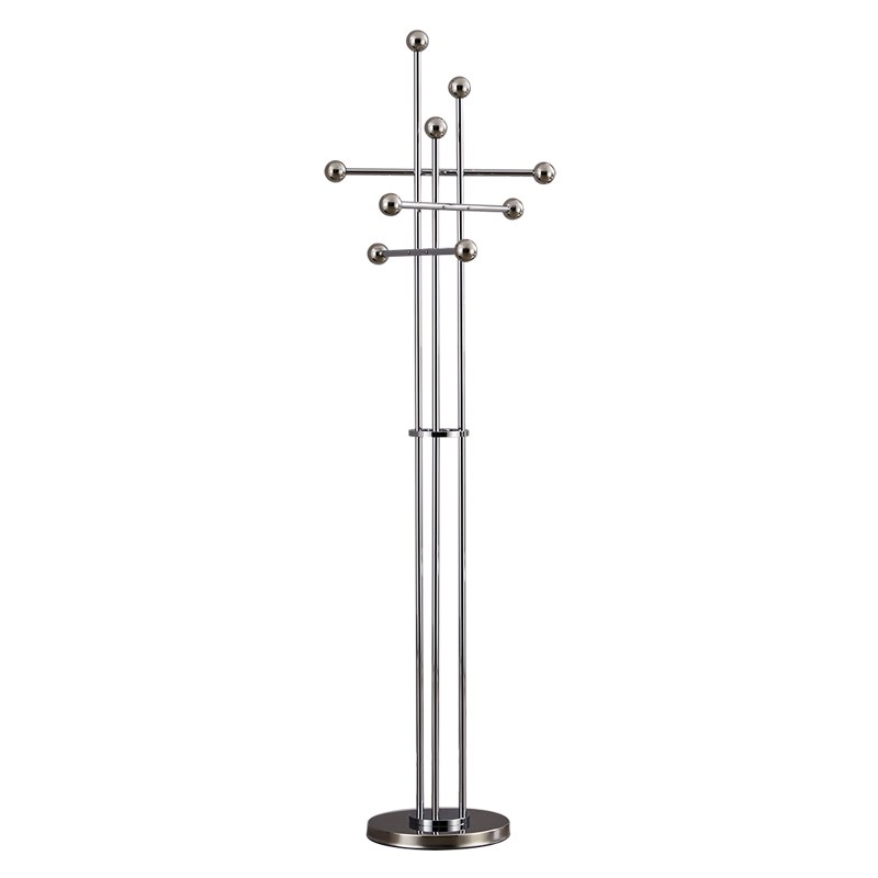 挂衣架落地卧室不锈钢银色三杆衣帽架高档创意家用衣服挂架置物架