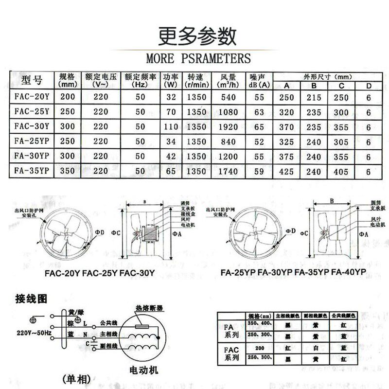 金羚排气扇家用油烟圆筒抽气扇强力静音工业换气扇管道式轴流风机