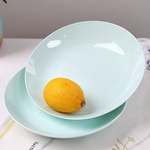 盘子菜盘家用中式餐具创意景德镇陶瓷盘子青瓷汤盘菜碟子深盘饭盘