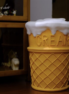 复古可爱冰淇淋大雪糕甜筒凳子美式家居装饰大摆件玄关换鞋凳