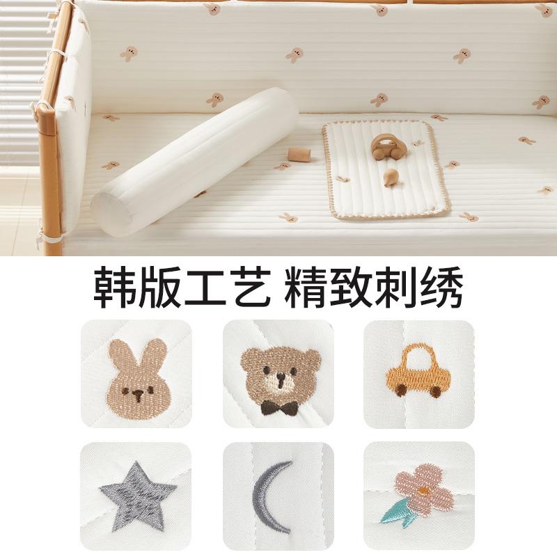 婴儿床围栏软包拼接挡防撞条棉宝宝儿童护边布置靠垫四面装饰床围