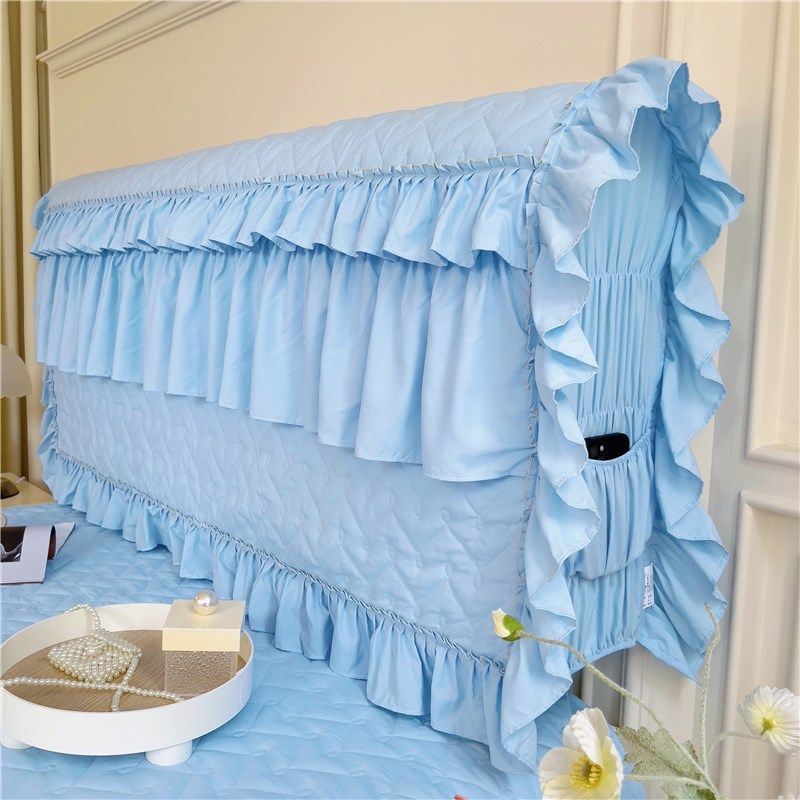 全包床头罩1.2m1.5m1.8m布艺磨毛夹棉软包花边床头套防尘保护套罩