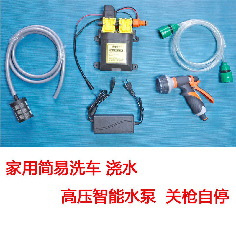 家用高压洗车泵自吸泵冲洗浇花清洗抽水泵智能关水自停水枪水管