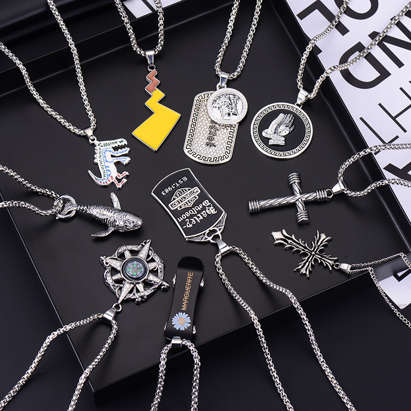 Titanium steel necklace sweater chain pendant long Versatile