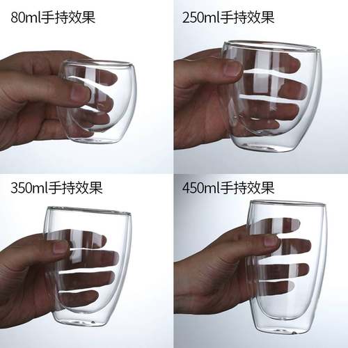 transparent lid fruit juice coffee cup Heat-resistant double