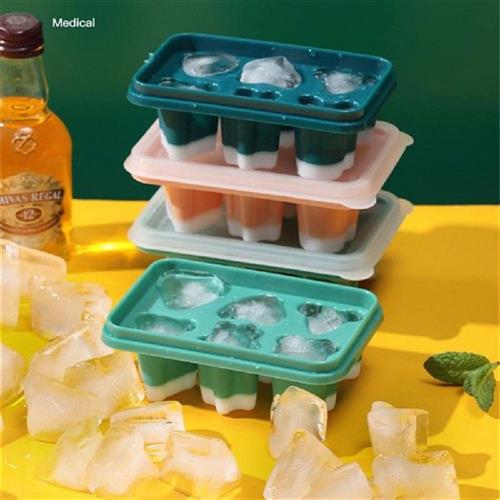 Ice Mold Silicone Tray Ice Hockey Grid Making Box Molds